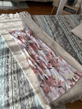Floral Pink Midi Slip Dress